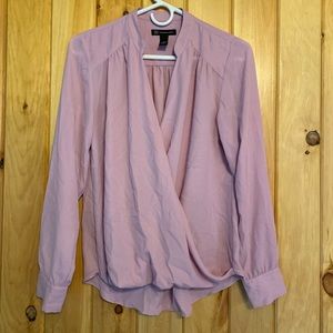 INC International Concepts Women’s Pink Long Sleeve Blouse